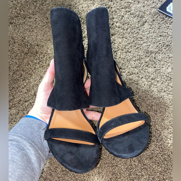 & other stories Black Suede Cut Out Strappy Black Sandal Heels - Picture 7 of 11